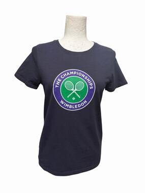 Wimbledon T Shirt Womens Medium Blue Tennis Championships Sports Crew Neck